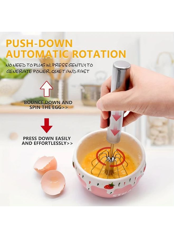 Small Size 25cm Stainless Steel Manual Hand Whisk 3 Loop Design For Efficient Mixing Baking Milk Foam - Image 5